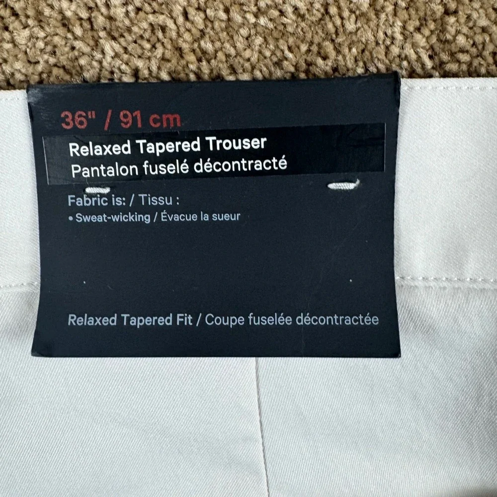 Lululemon Relaxed Tapered Trouser 36 Bone White LM5AN1S Mens Pants NWT